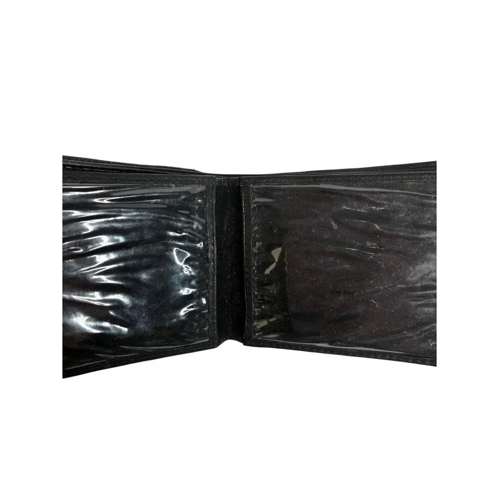 Handcrafted Men's Genuine Leather Tri-fold Wallet Black